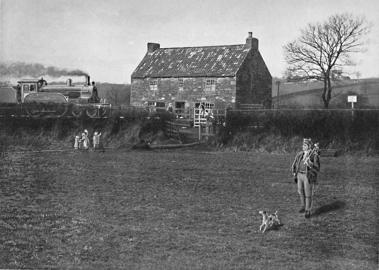 George Stephensons fødested, Wylam, c1896 af G. W. Wilson and Company