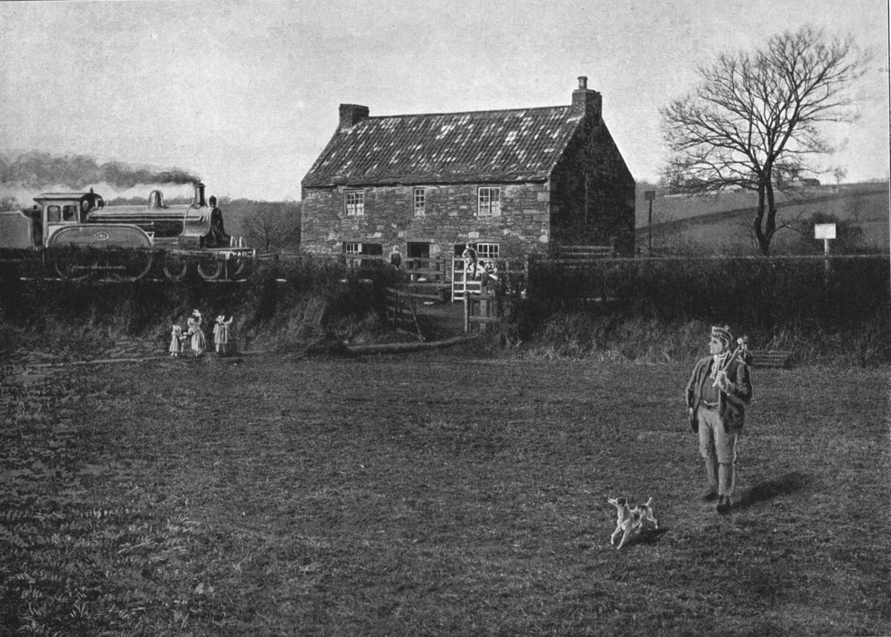 George Stephensons fødested, Wylam, c1900 af G. W. Wilson and Company