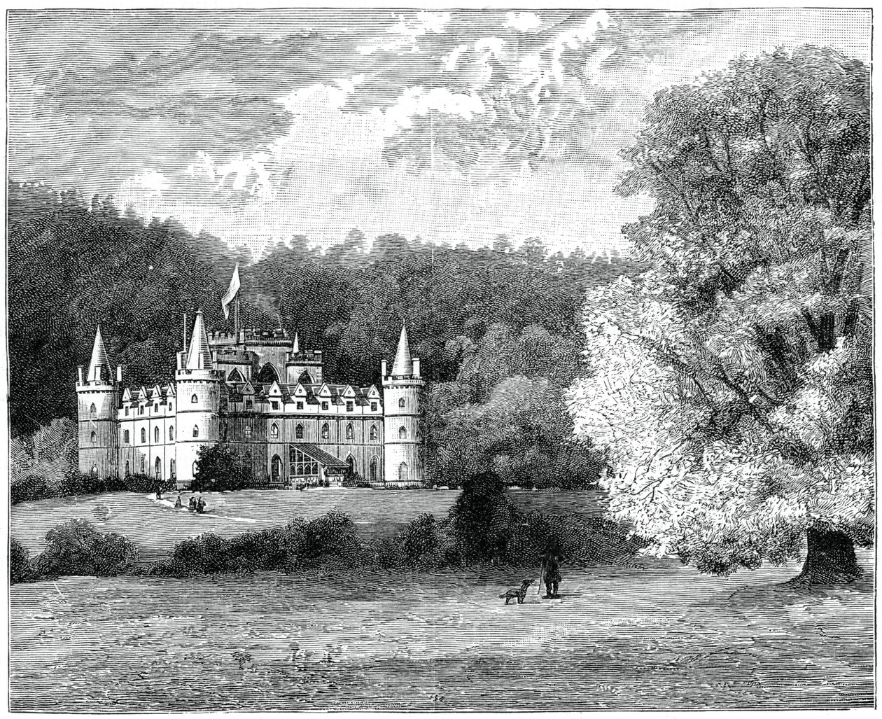 Inveraray Castle, det vestlige Skotland, 1900. af G. W. Wilson and Company