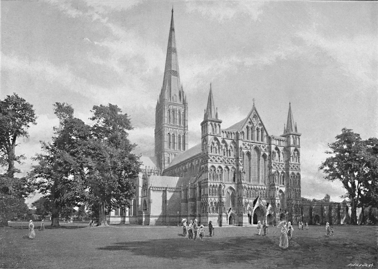 Salisbury Cathedral: West Front, c1896 af G. W. Wilson and Company