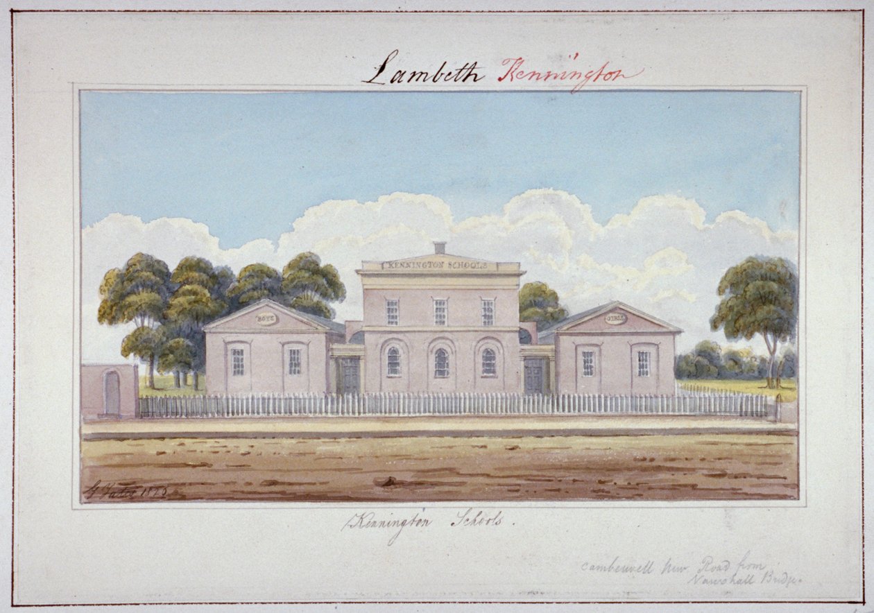 Kennington Schools, Camberwell New Road, Lambeth, London, 1826 af G Yates