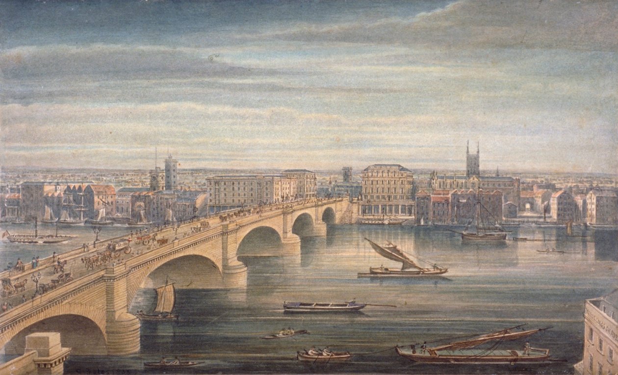 London Bridge, London, c1835 af G Yates
