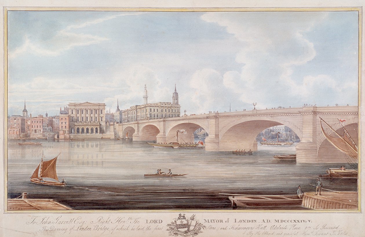 London Bridge ny, London, c1835 af G Yates
