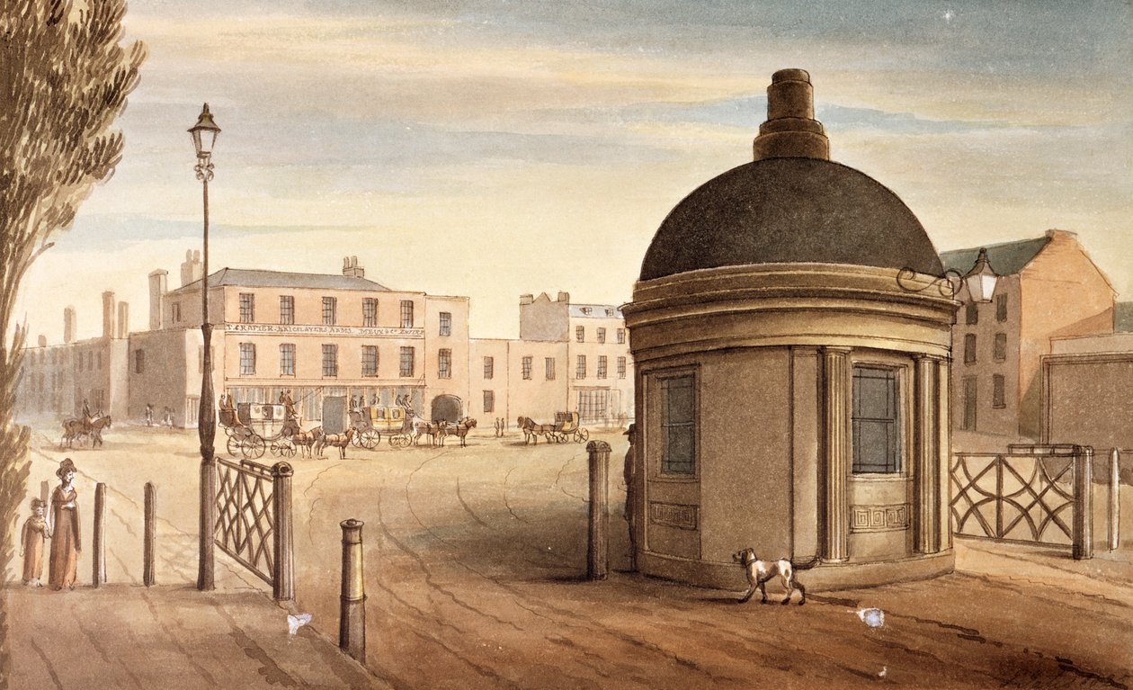 Turnpike på New Kent Road, Southwark, London, 1825 af G Yates
