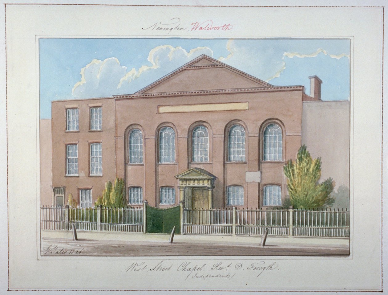 West Street Independent Chapel, Southwark, London, 1826 af G Yates
