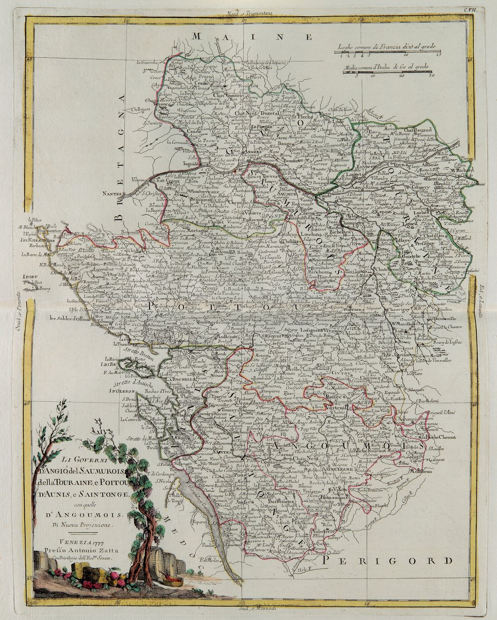Styreformer for Anjou, Saumurois, Touraine og Poitou, Aunis og Saintonge med Anjoumois