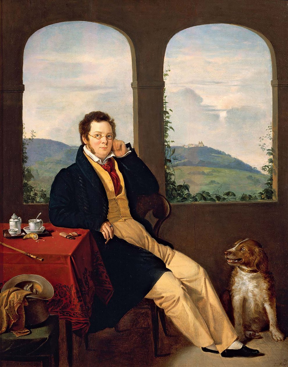 Portræt af Franz Schubert 1797-1828, 1827. af Gabor Melegh