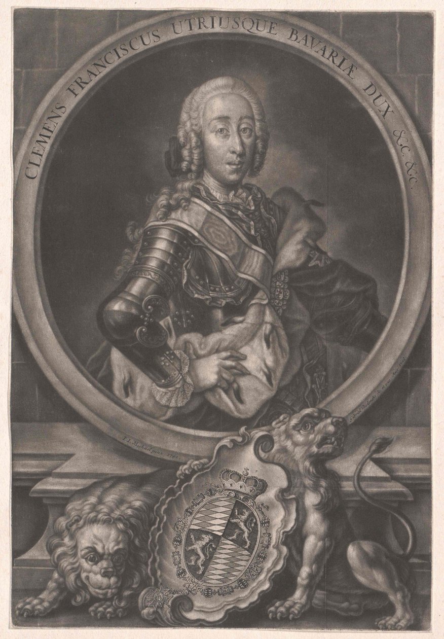 Portræt af hertugen Clement Frans af Bayern (1722-1770) af Gabriel Bodenehr the Younger