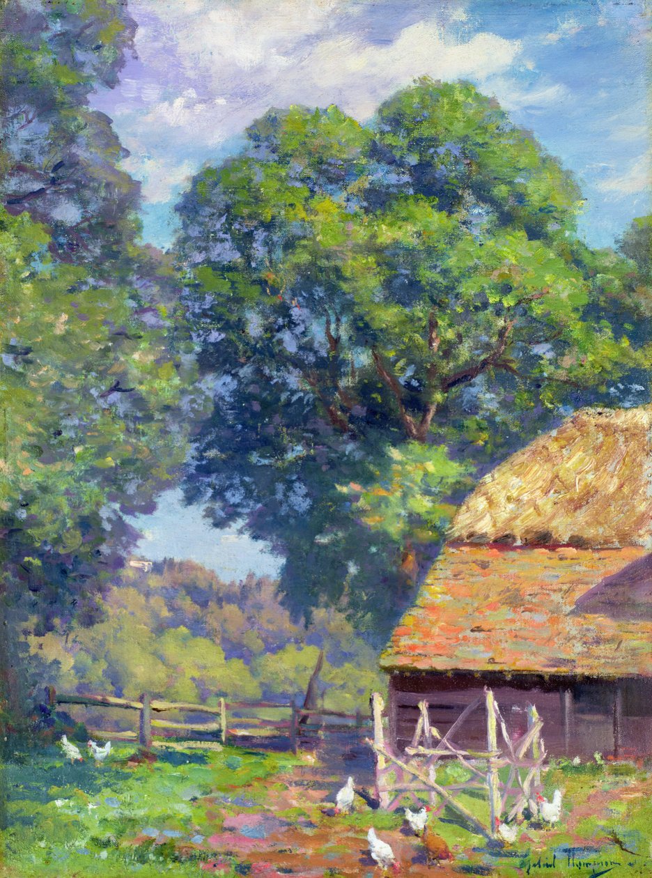 Gård med fjerkræ af Gabriel Edouard Thurner