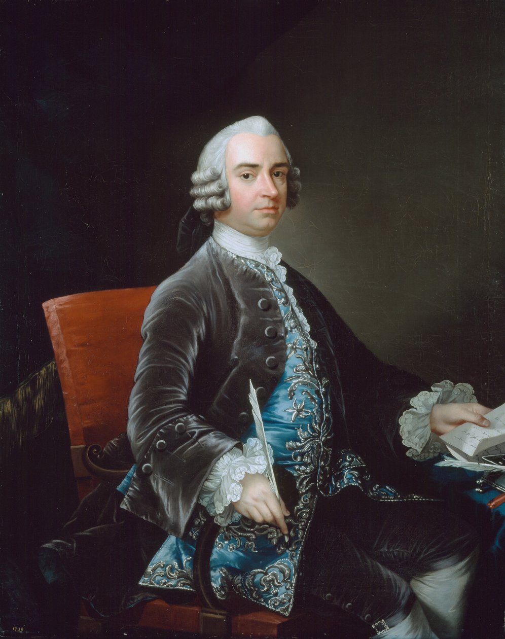 John Larpent (1710-97) Chief Clerk of the Northern Department, 1749 af Gabriel Mathias
