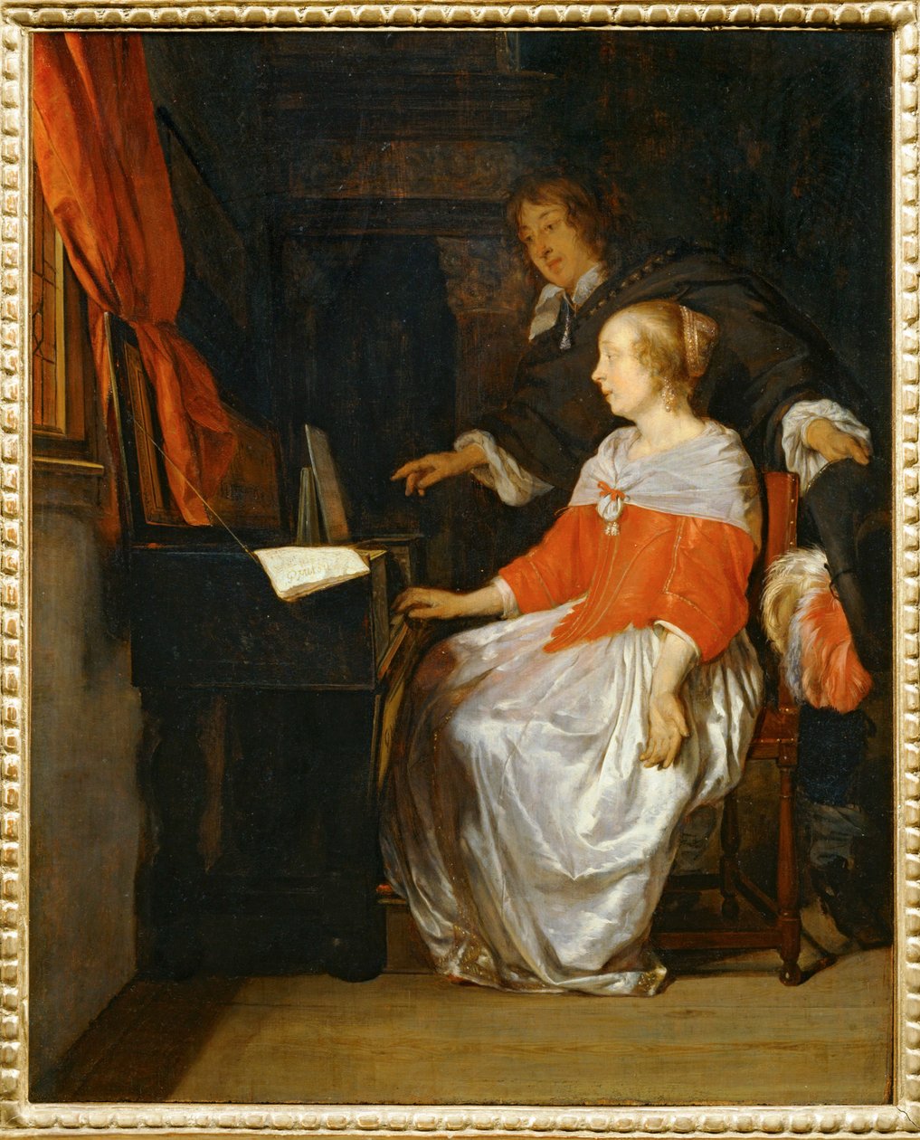 Den jomfruelige lektion ... af Gabriel (attr. to) Metsu