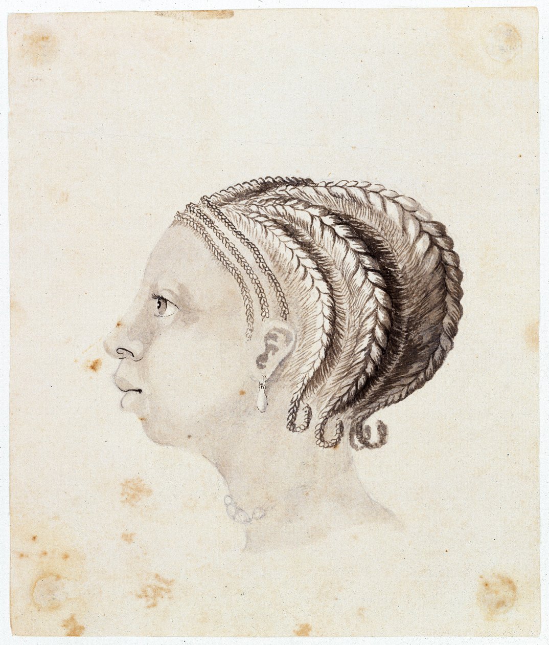 Hoved af en vestafrikansk kvinde, ca. 1775 (akvarel) af Gabriel Bray