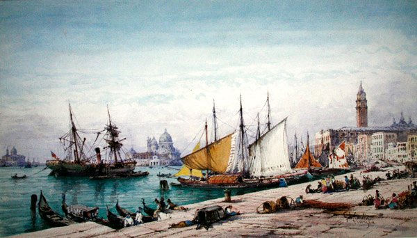 Venezia (akvarel på papir) af Gabriel Carelli
