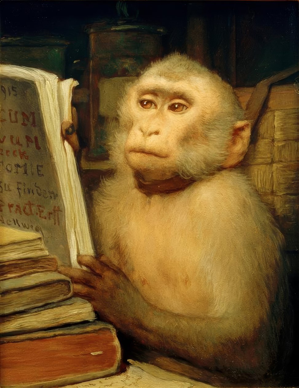 G. v. Max, læser abe af Gabriel Cornelius Ritter von Max