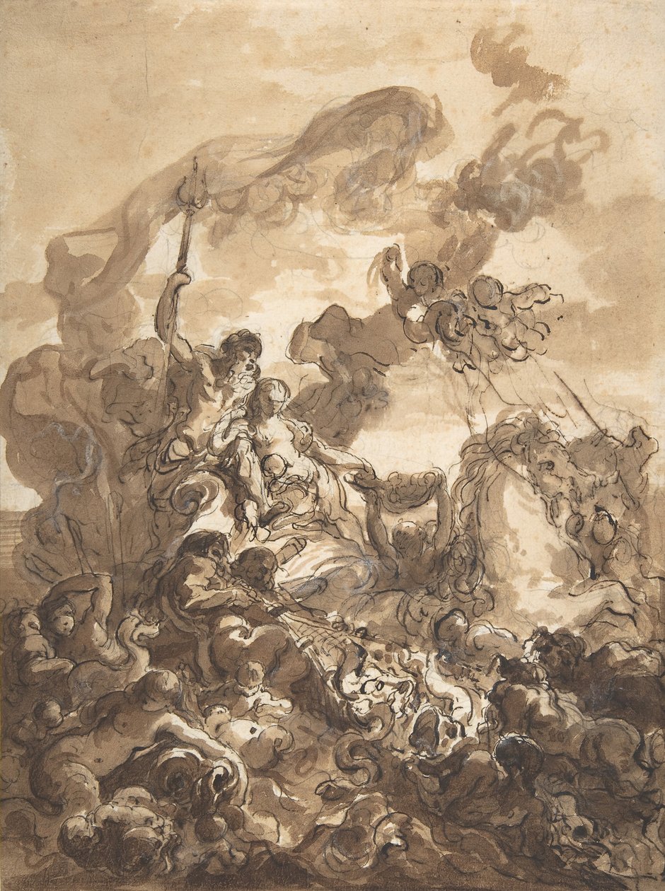 Allegory of Fishery: Neptun and Amphitrite, 1768. af Gabriel Francois Doyen