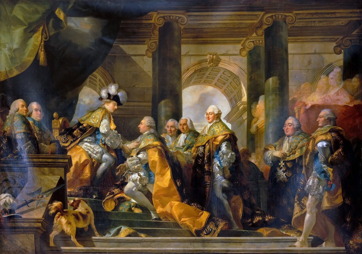 Ludvig XVI modtog i Reims hyldesten af Helligåndens riddere, 13. juni 1775 af Gabriel Francois Doyen