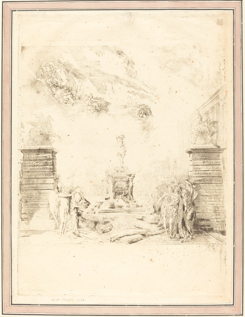 Allegori om opførelsen af ​​statuen af ​​Ludvig XV (Allegori om oprettelsen af ​​en af Gabriel Jacques de Saint Aubin