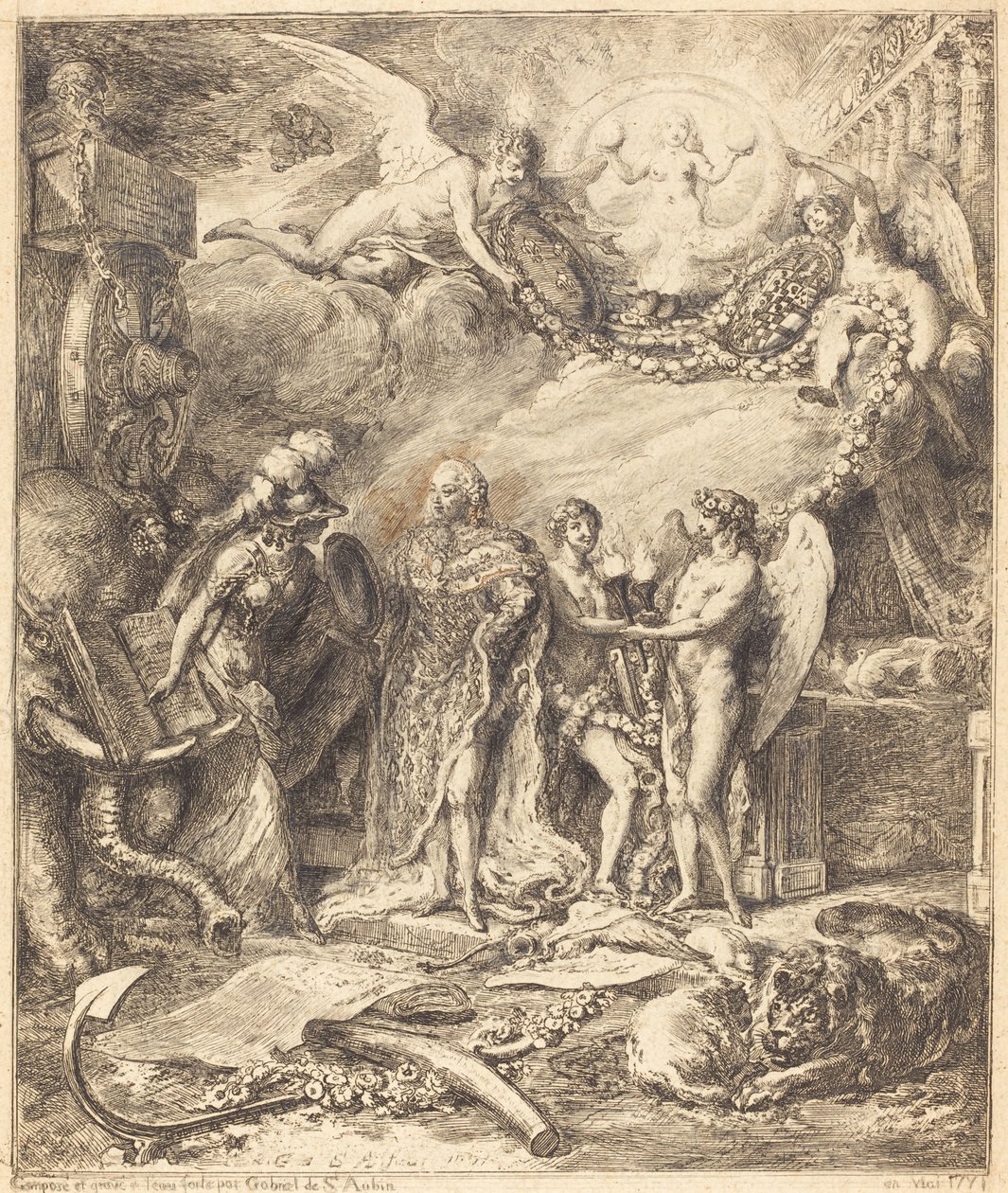 Allegori om ægteskabet af greven af ​​Provence af Gabriel Jacques de Saint Aubin