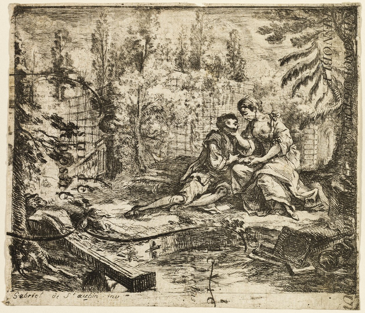 Galant samtale af Gabriel Jacques de Saint Aubin