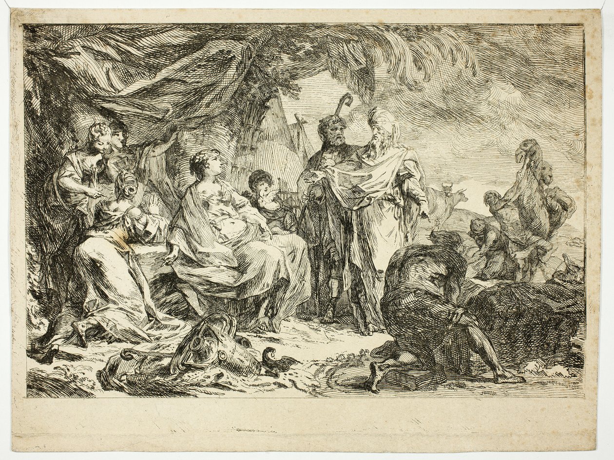 Laban leder efter sine husguder af Gabriel Jacques de Saint Aubin