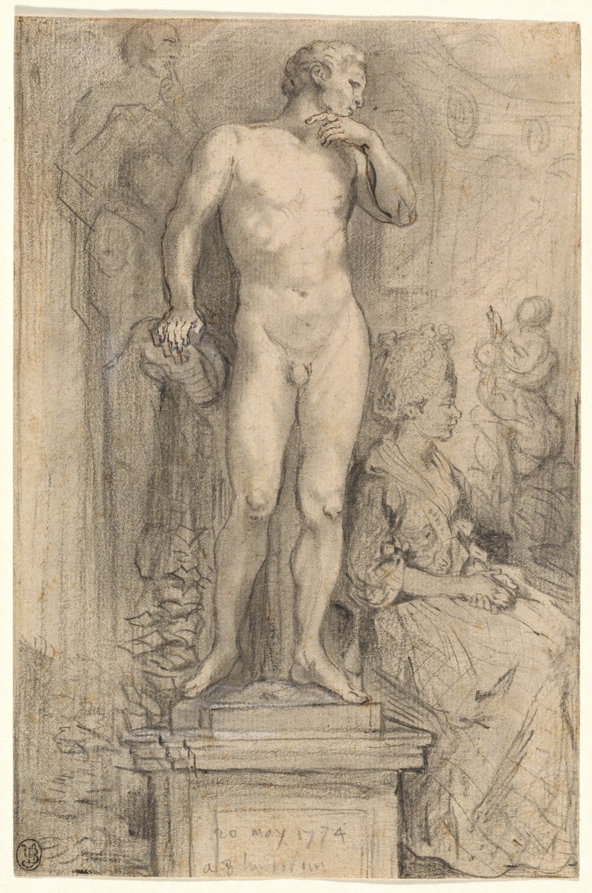 Rendezvous i Palais Royal af Gabriel Jacques de Saint Aubin