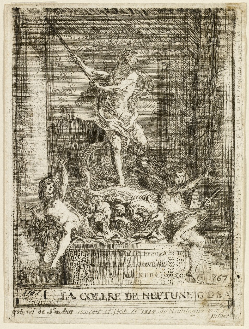 "Neptuns vrede" springvand af Gabriel Jacques de Saint Aubin
