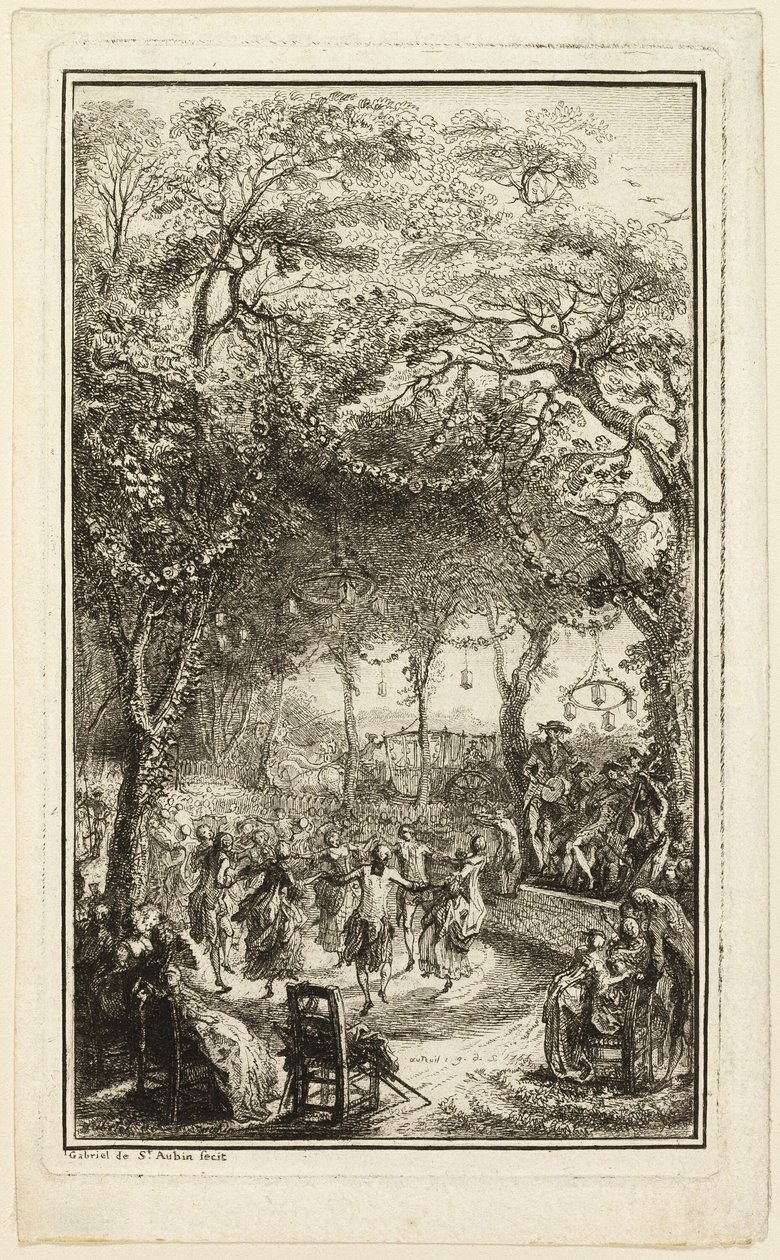 Dansen i Auteuil af Gabriel Jacques de Saint Aubin