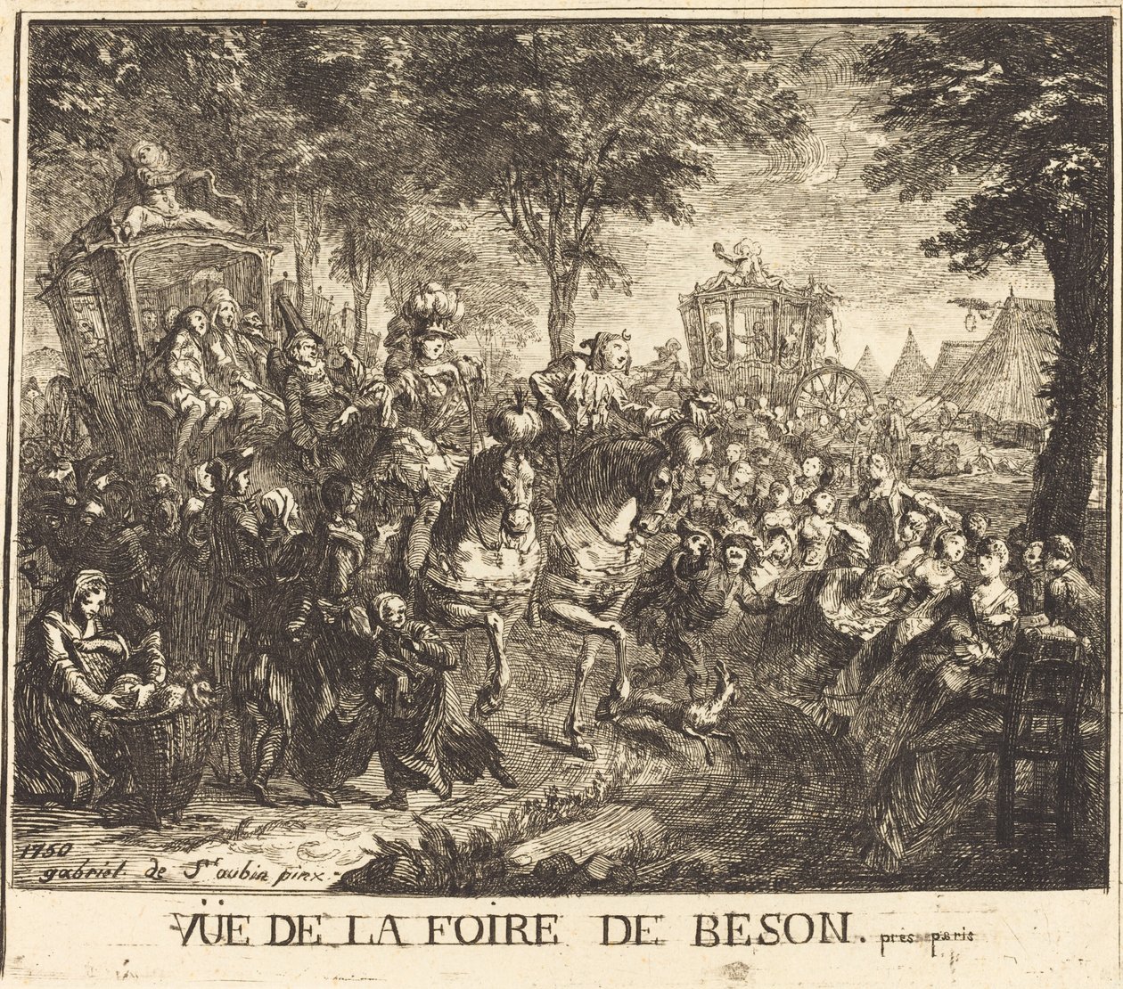 Udsigt over Bezons-messen af Gabriel Jacques de Saint Aubin