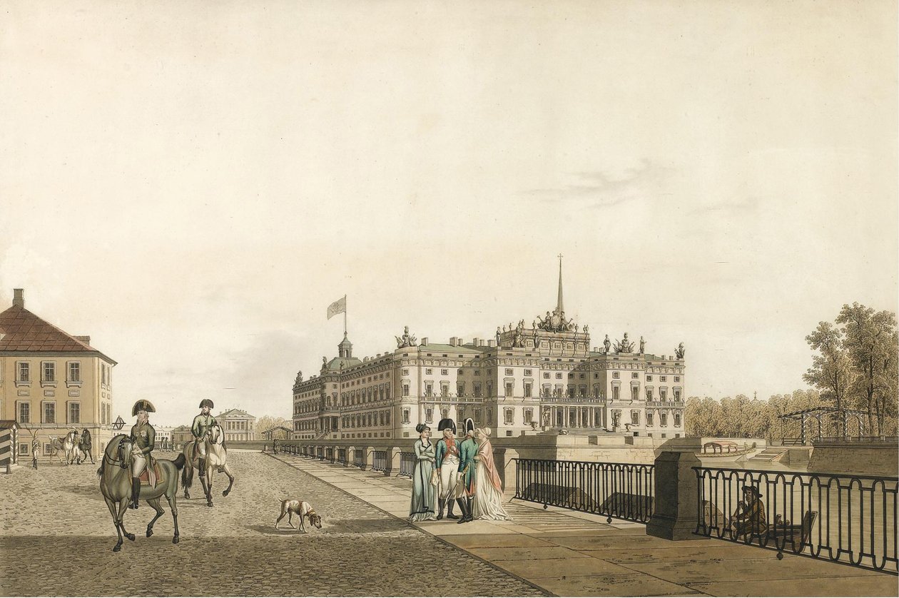 Udsigt over Mikhailovsky-paladset, 1804 af Gabriel Ludwig Lory the Elder