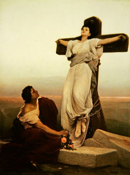 Kristen martyr på korset, St. Julia af Gabriel Max