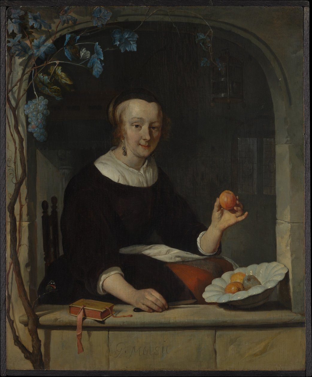 En kvinde siddende ved et vindue af Gabriel Metsu