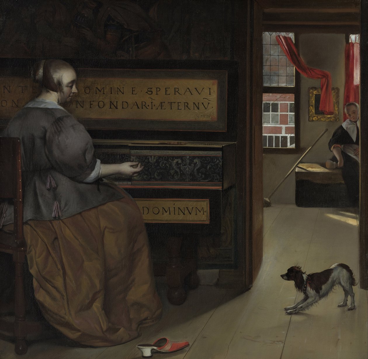 Lady at the virginal, ca. 1660-67 (olie på lærred) af Gabriel Metsu