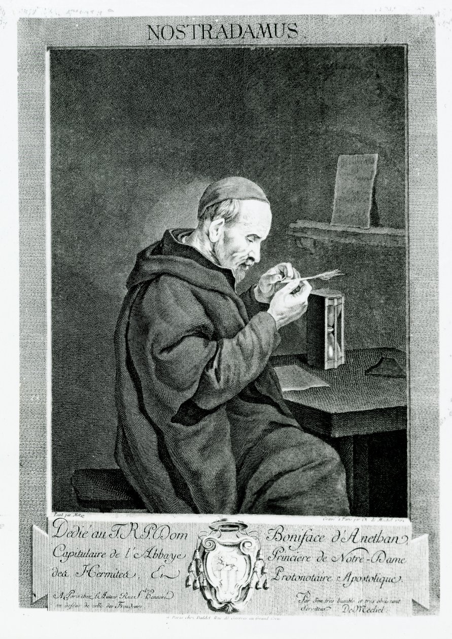 Portræt af Michel Nostradamus (1503-66) indgraveret af Christian von Mechel (1737-1817) 1762 af Gabriel Metsu