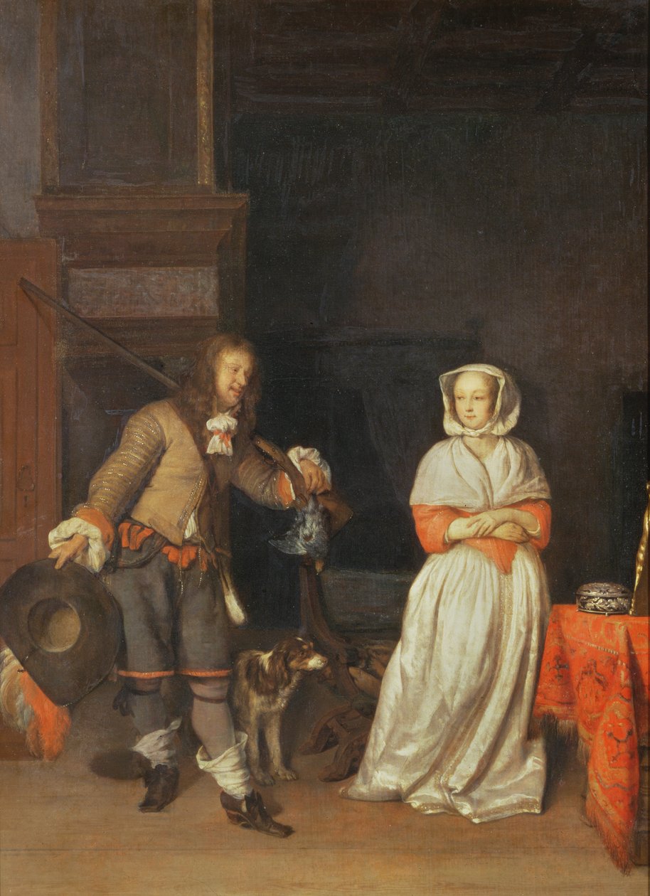Jægeren og Fruen, 1660-65 af Gabriel Metsu
