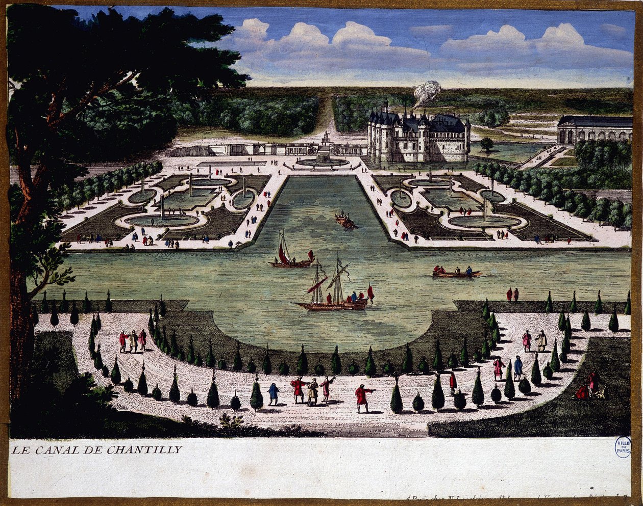 Chantilly godsets kanal - gravering af Perelle af Gabriel Perelle