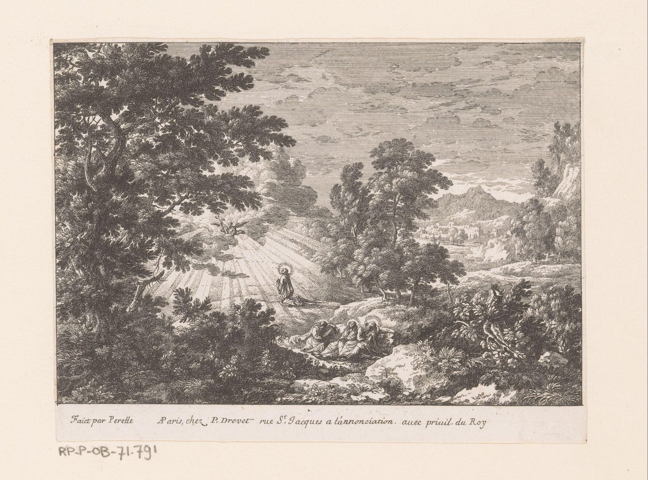 Kristus i Getsemane Have Landskaber med bibelske scener (serietitel) af Gabriel Perelle