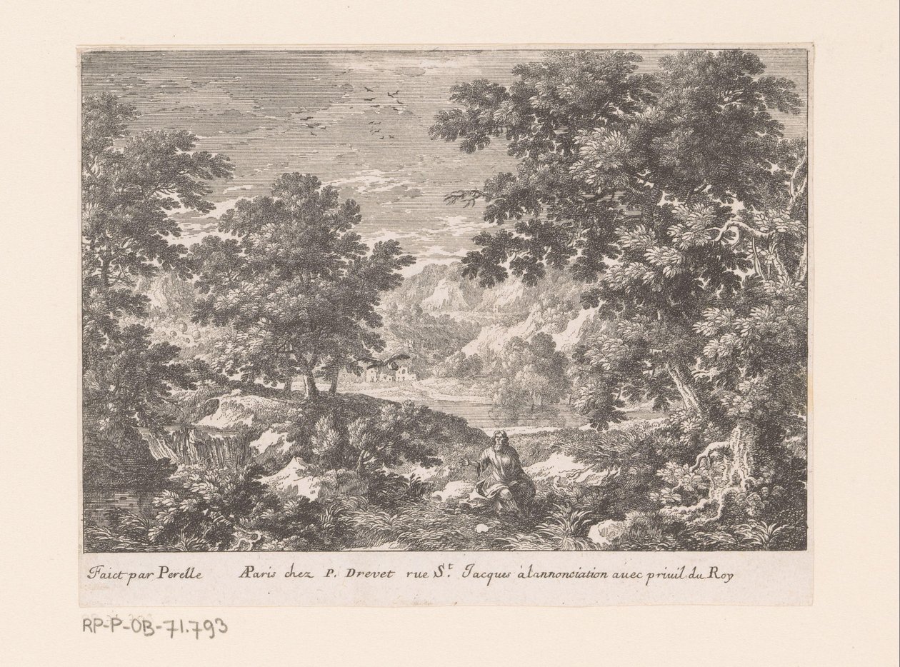 Elias fodres af ravne Landskaber med bibelske scener (serietitel) af Gabriel Perelle