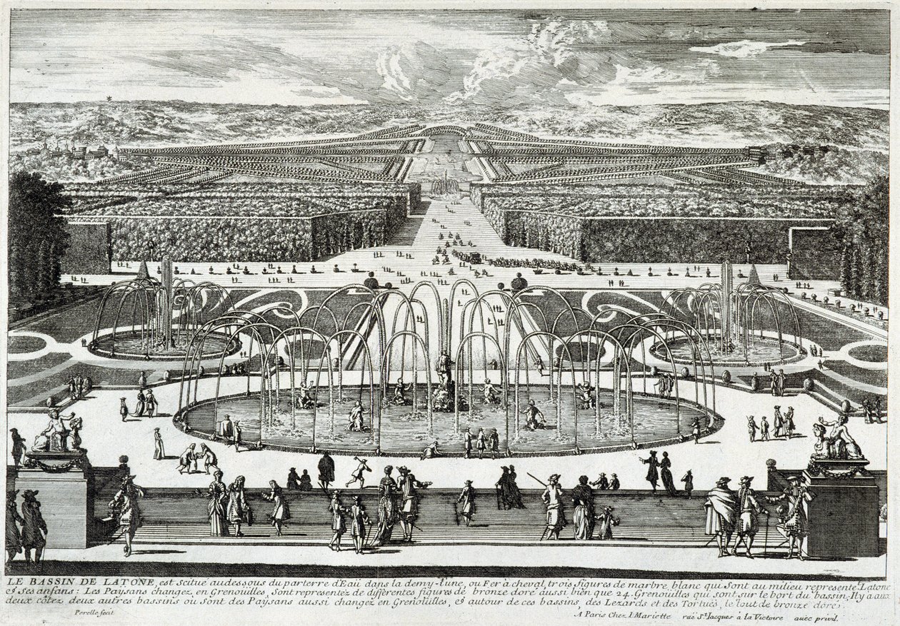 Latona-bassinet i haven ved slottet i Versailles - af Perelle, slutningen af det 17. århundrede af Gabriel Perelle