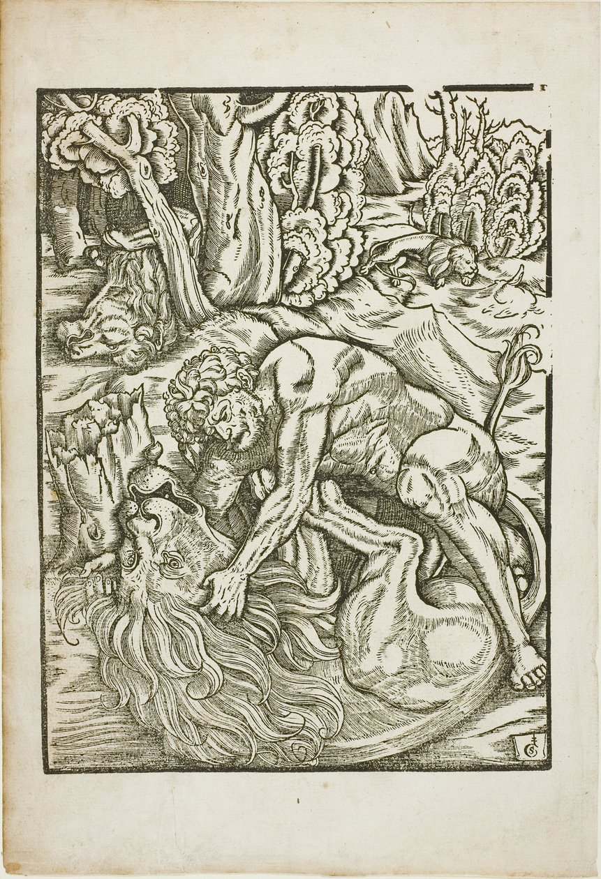 Hercules Strangling the Nemean Lion, fra Labours of Hercules af Gabriel Salmon
