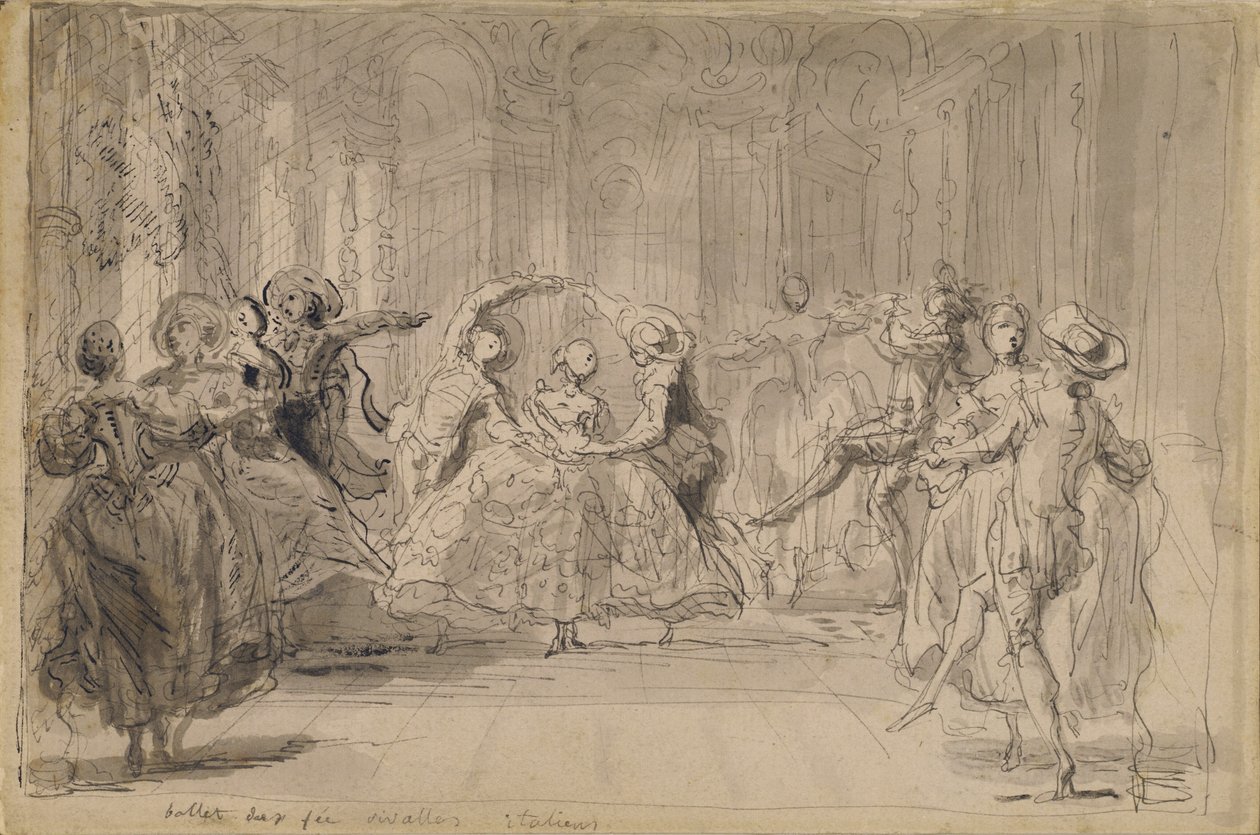 Ballet fra The Rival Fairies af Gabriel de Saint-Aubin