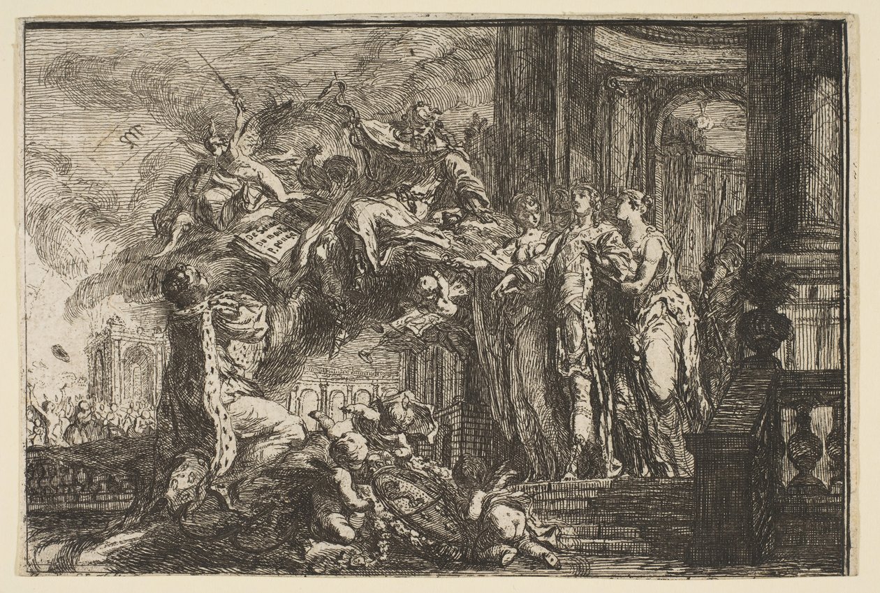Allegori om Dauphinens rekonvalescens, 1752. af Gabriel de Saint Aubin