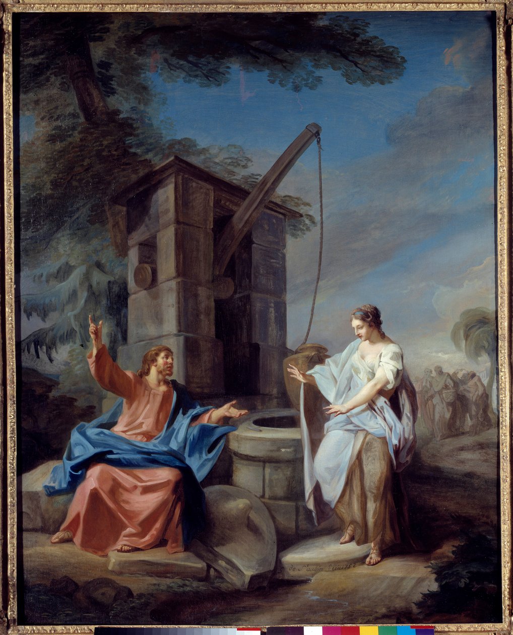 Kristus og den samaritanske maleri af Gabriel de Saint Aubin (1724-1780) 1752 søn. 1,35x1,06 m Rouen, Musee des Beaux Arts af Gabriel de Saint Aubin