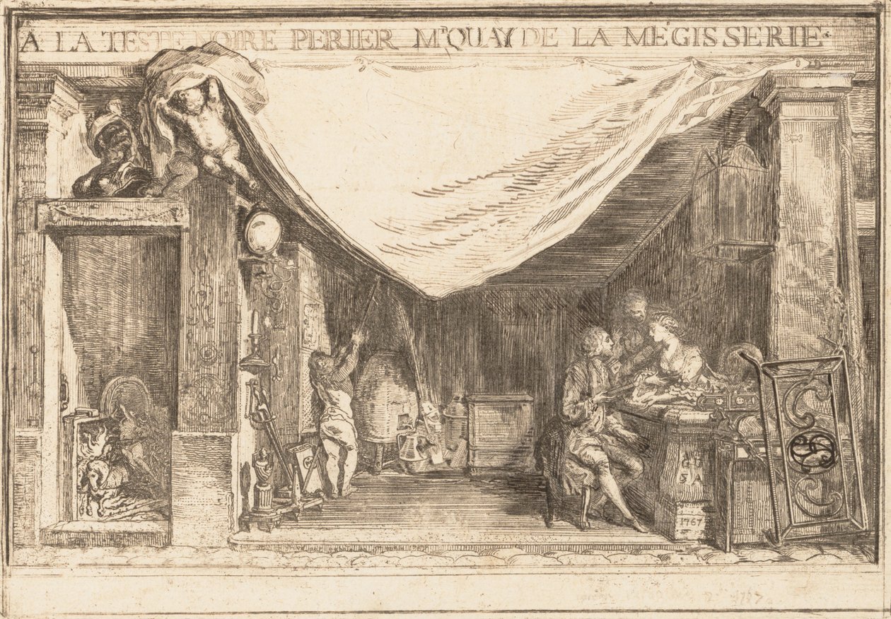 Butikken af M.Périer, Jernværkshandler, 1767. af Gabriel de Saint Aubin