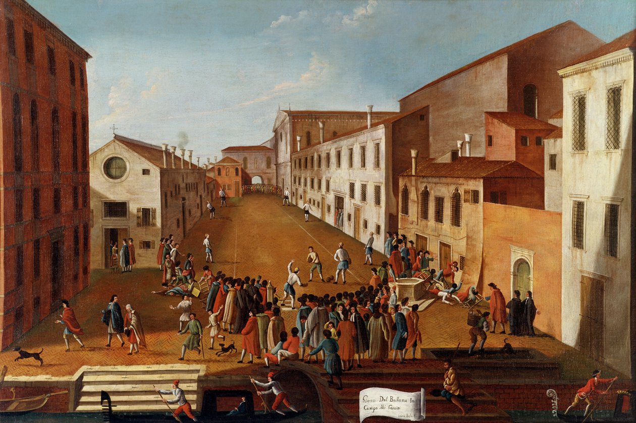 Game of Bowls i Campo dei Gesuiti, Venedig af Gabriele Bella