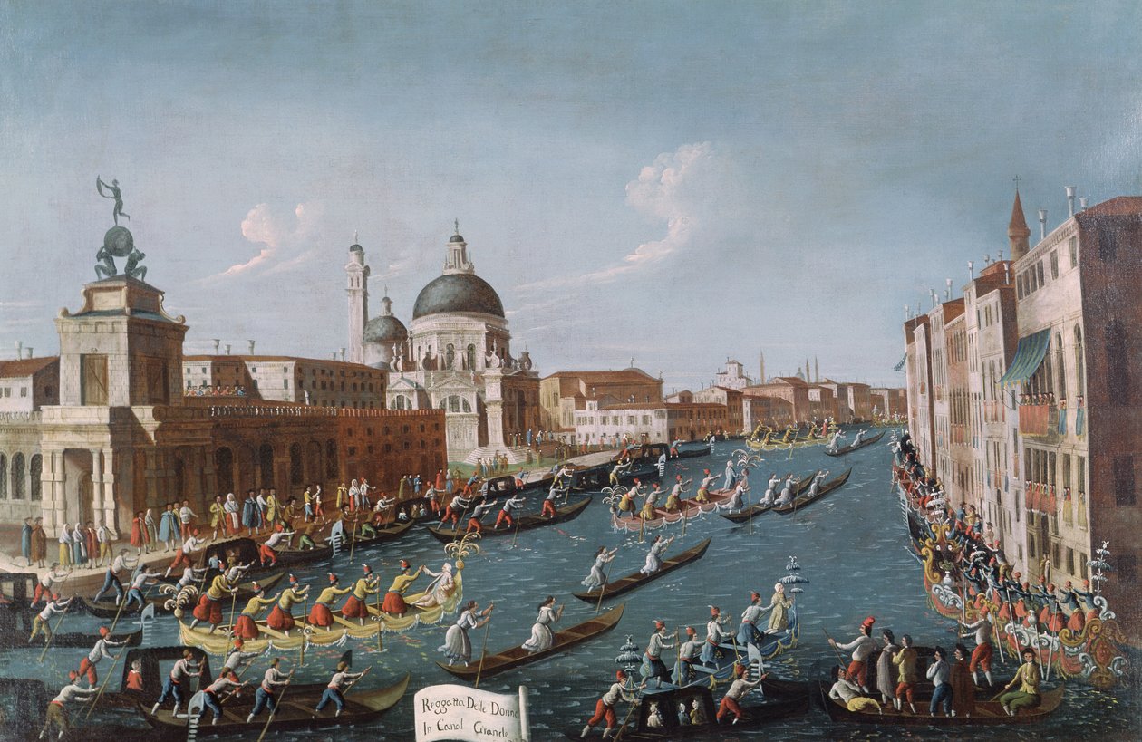 Kvinderegattaen på Canal Grande i Venedig af Gabriele Bella