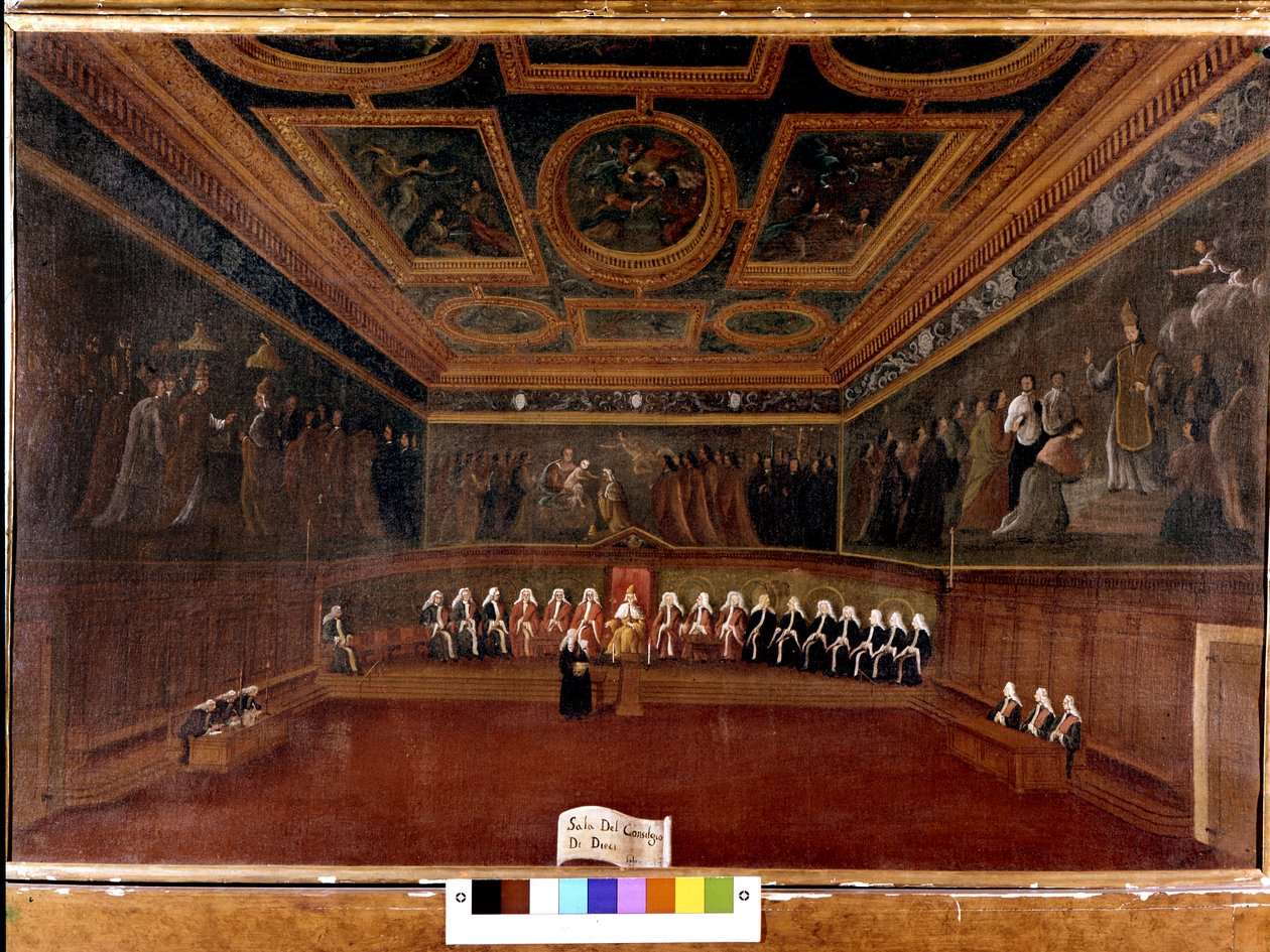 De Tis råd ved Dogespaladset i det 18. århundrede - Sala Del Consilgio di Dieci 1725 - De Tis Råds værelse, Doges 