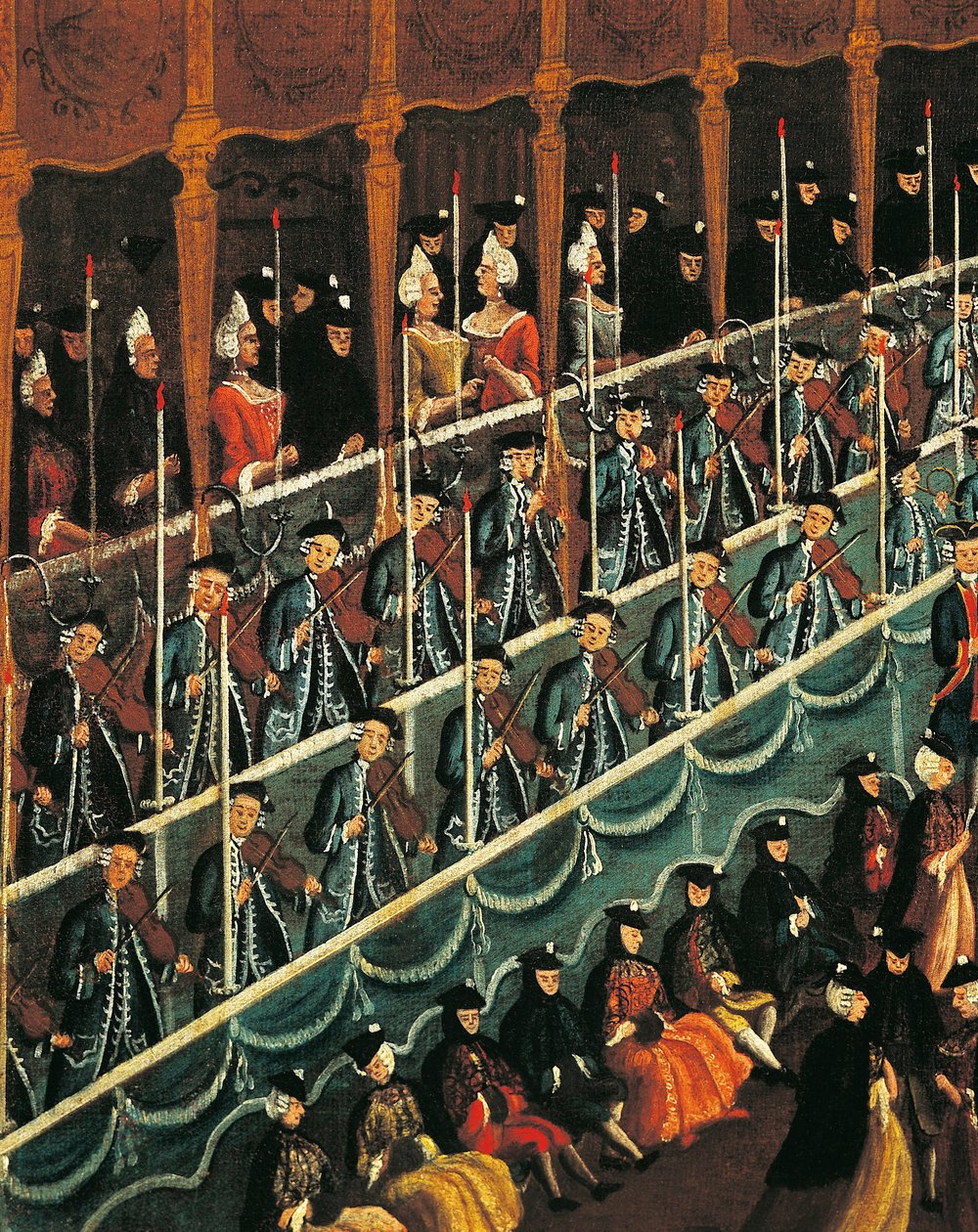 Italien, Veneto, Venedig, Måltid på San Benedetto Theatre til ære for Dukes of North, nærbillede af Gabriele Bella