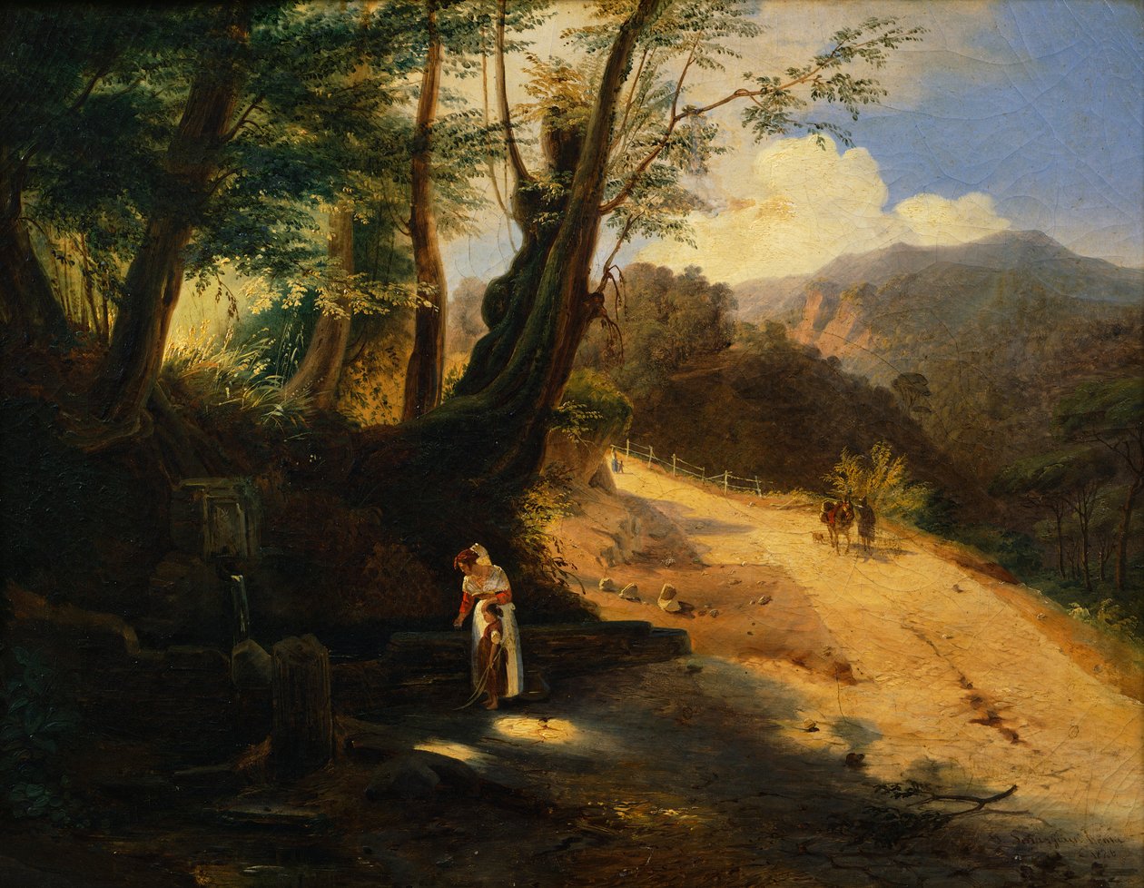 The Fountain in the Woods, af Gabriele Smargiassi, olie på lærred af Gabriele Smargiassi