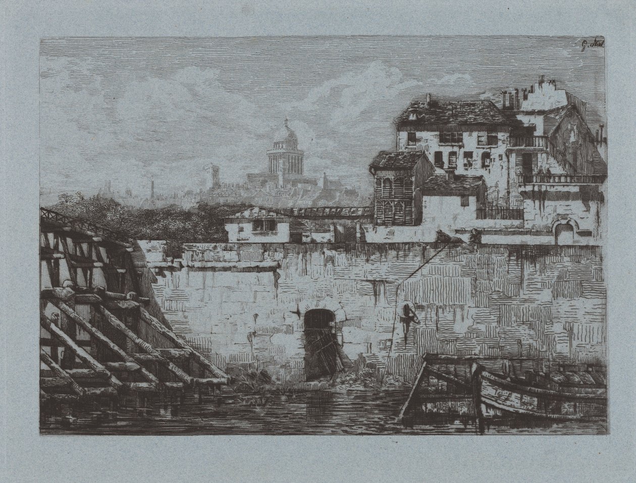 Ruinerne af Hôtel de Brentonvilliers, på spidsen af ​​Île Saint-Louis af Gabrielle Marie Niel
