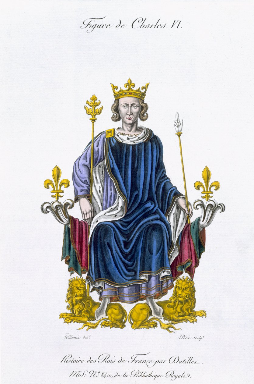 Figur af Charles VI, indgraveret af Amedee Peree, fra 